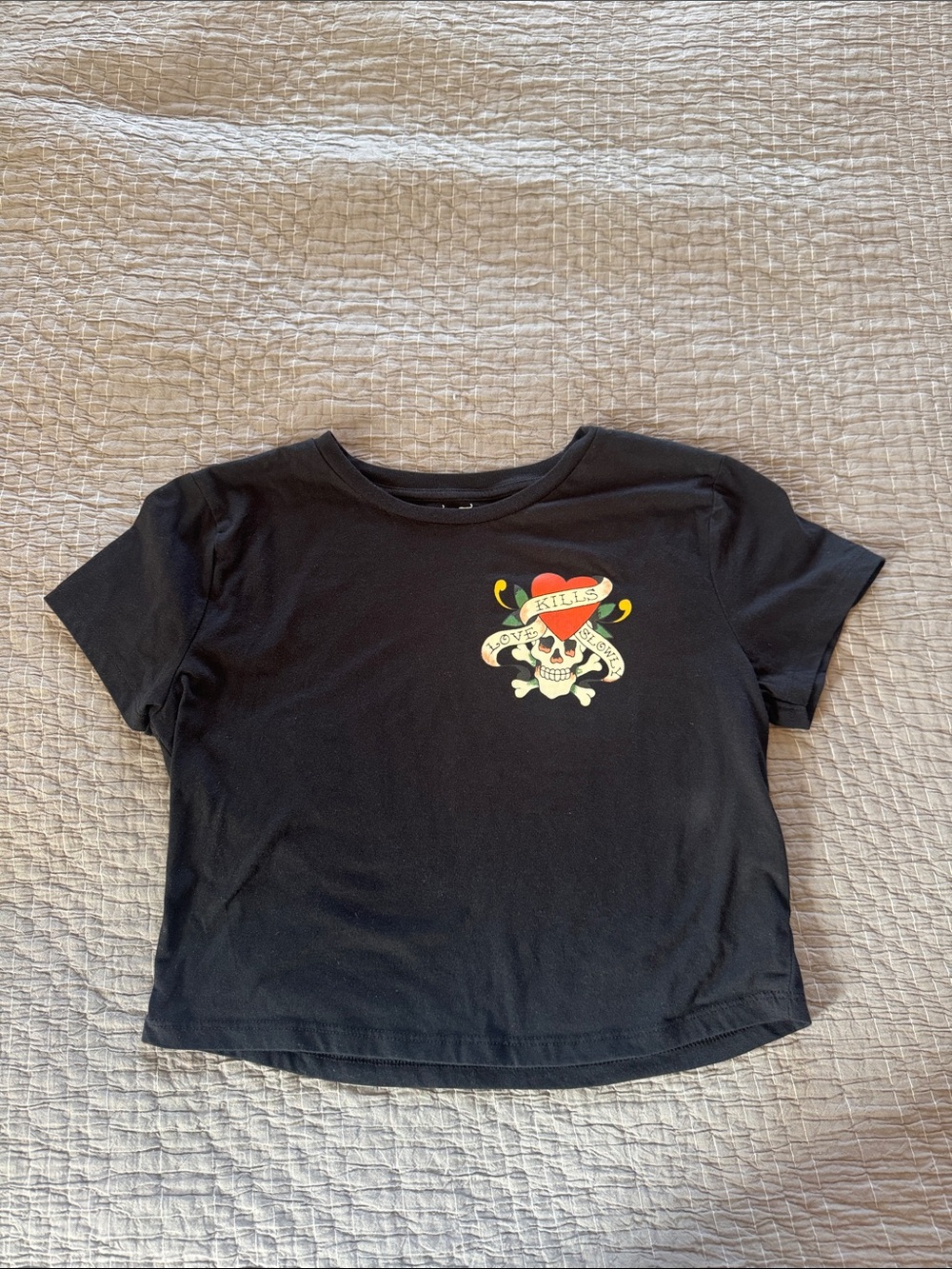 Ed Hardy Love Kills Slowly Cropped T Shirt